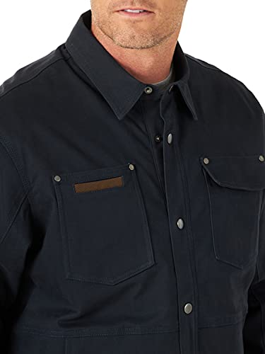 Wrangler Riggs Workwear Men's Tough Layers Twill Shirt Work Jacket, Dark Navy, Small