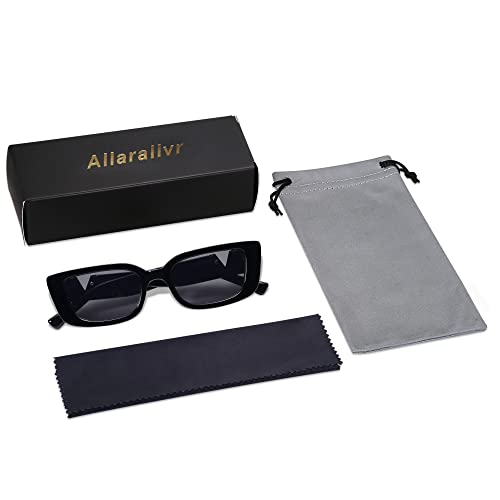 Allarallvr Rectangle Cat Eye Thin Sunglasses for Women 90s Retro Trendy Y2K Aesthetic Vintage Square Small Shades AR82037(Beige)