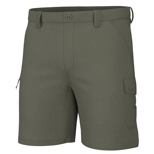 HUK Standard A1A Quick-Dry Performance Fishing Shorts for Men, Moss