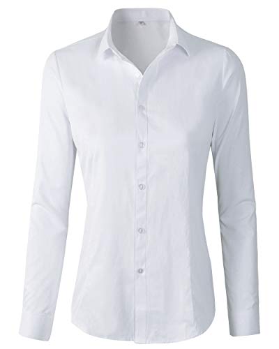 Women's Formal Work Wear Simple Shirt (225 Black, XS)