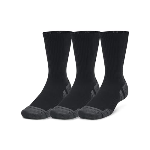 Under Armour 1379512-1-MD Unisex UA Performance Tech 3-Pack Crew Socks Black MD
