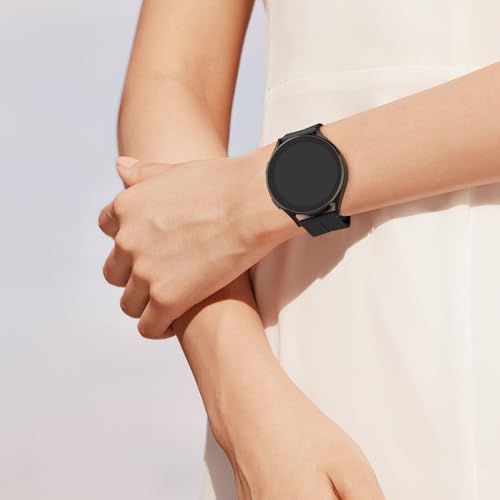 Amzpas Bands Compatible with Samsung Galaxy Watch 6 Band 40mm 44mm, Samsung Galaxy Watch 6 Classic Bands 43mm 47mm, 20mm Soft Silicone Sport Replacement Strap for Galaxy Watch 6 Band Women Men (White)