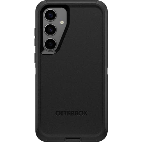 OtterBox Samsung Galaxy S24+ Defender Series Case - BLACK, rugged & durable, with port protection, includes holster clip kickstand