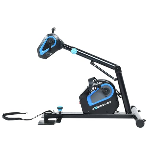 Exerpeutic 2000M Motorized Under Desk Exercise Bike - Electric Legs and Arms Pedal Exerciser - Fitness Equipment for Home Use - Remote Work Office Accessory - Black