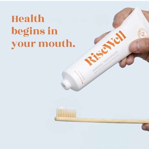 RiseWell Mineral Toothpaste - Natural Toothpaste with Hydroxyapatite - No Added Fluoride, Natural Remineralizing Toothpaste Without SLS - Made by Dentists Toothpaste, Wild Mint 4 Oz