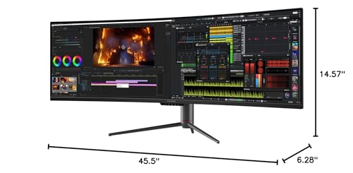 INNOCN 49" Curved Gaming Monitor 144Hz Ultrawide 32:9 WDFHD 3840 x 1080P, R1800, 99% sRGB, HDR400, USB Type C, DisplayPort, HDMI, Built-in Speakers, Height/Tilt Adjustable - 49C1G