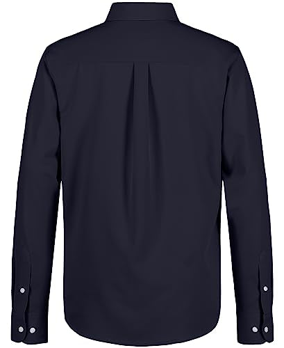 Nautica boys School Uniform Long Sleeve Performance Oxford Button-down Button Down Shirt, Navy, 8 US