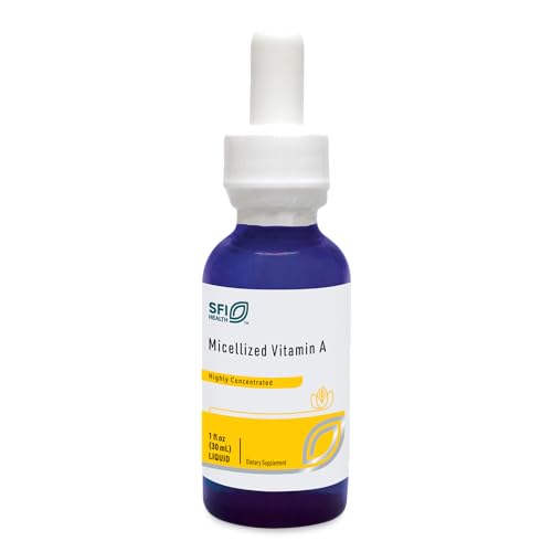 Klaire Labs Micellized Vitamin A Liquid 5000 IU VIT A Per Drop - Vitamin A Palmitate & Beta Carotene Drops - Eye & Immune Support - Hypoallergenic Bioavailable Liquid Supplement (1 oz / 600 Servings)