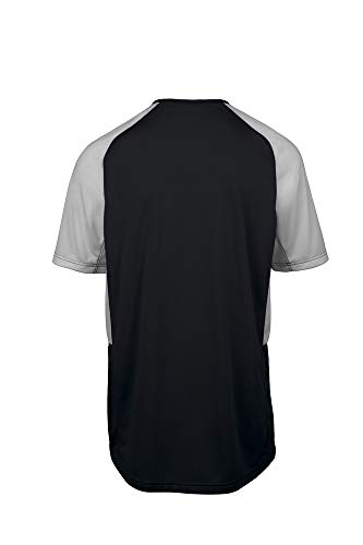 Mizuno Aerolite Crew Baseball Jersey, Black-Grey, X-Small