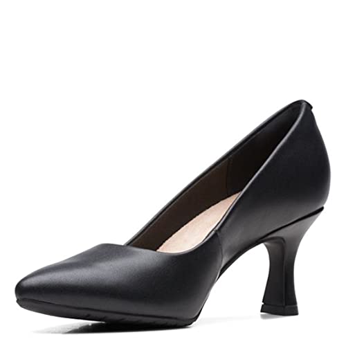 Clarks Women's Kataleyna Gem Pump, Black Leather, 8.5