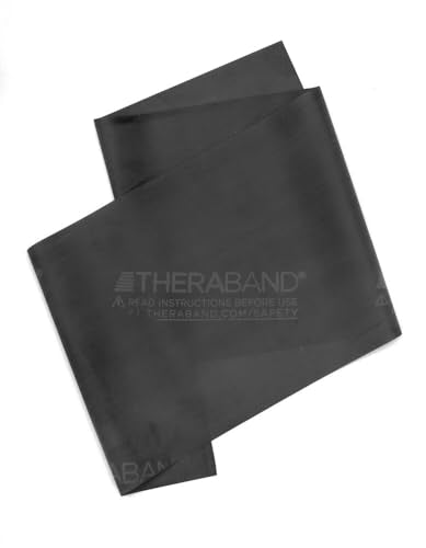 THERABAND Resistance Bands, 6 Yard Roll Professional Latex Elastic Band For Upper & Lower Body, Core Exercise, Physical Therapy, Pilates, Home Workouts, Rehab, Black, Special Heavy, Advanced Level 1
