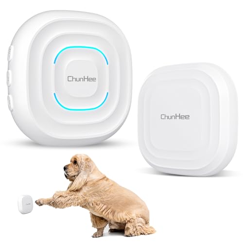 ChunHee Smart Dog Door Bell Wireless Puppy DoorBell for Potty Training, Dog Bells to Go Outside, Bell for Dogs to Ring to Go Potty Adjustable (0-110dB),1000FT Range, IP65, 55 Melodies [New 2024]