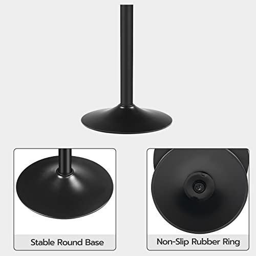 HOOBRO Bar Table, Height-Adjustable Round Pub Table 27-35.4 Inches, Cocktail Table with Sturdy Base, Modern Style, Easy to Assemble, Suitable for Small Space, Black BK58BT01G1