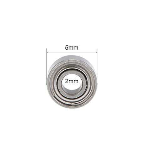 uxcell SMR52ZZ Deep Groove Ball Bearings 2mm x 5mm x 2.5mm Double Shielded Stainless Steel 5pcs