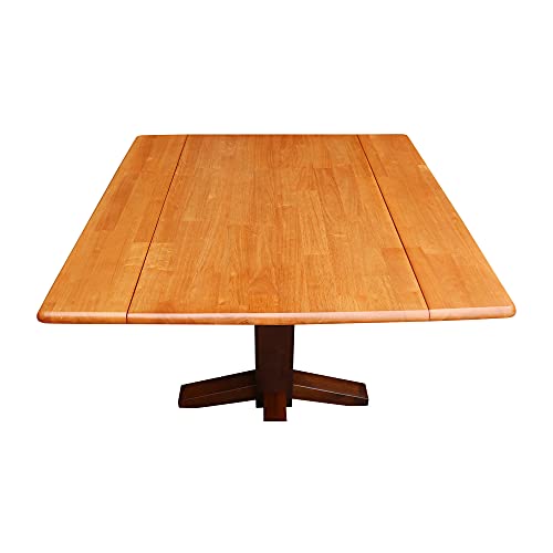 Solid Wood 36" Square Dual Drop Leaf Dining Table, White