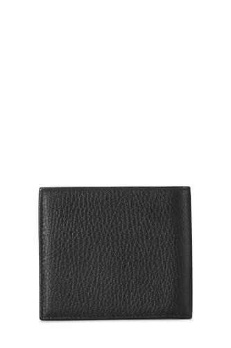 Gucci, Pre-Loved Black Leather Logo Bifold Wallet, Black