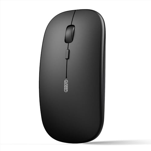 Wireless Bluetooth Mouse,Rechargeable Mouse(BT5.2 & 3.0) with Silent Click, 3-Level DPI Portable Mouse for Laptop, Computer(Black)