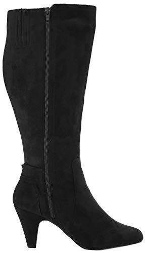 Bella Vita womens Troy Ii Plus Dress Wide Calf Knee High Boot, Black Super Suede, 7.5 Wide US