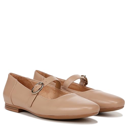 Naturalizer Womens Kelly Mary Jane Flats Crème Brulee Beige Leather 9.5 M