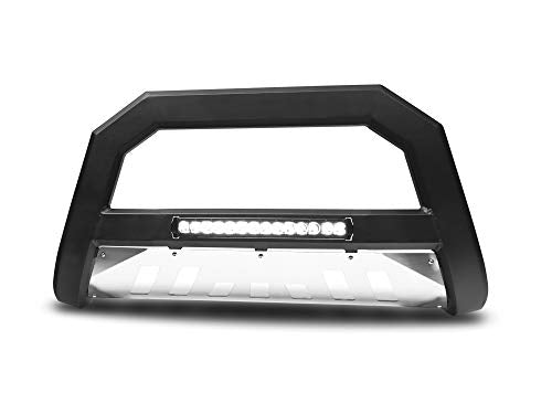 Armordillo USA 7176706 AR Series Bull Bar W/LED Fits 2005-2018 Nissan Frontier - Matte Black W/Aluminum Skid Plate