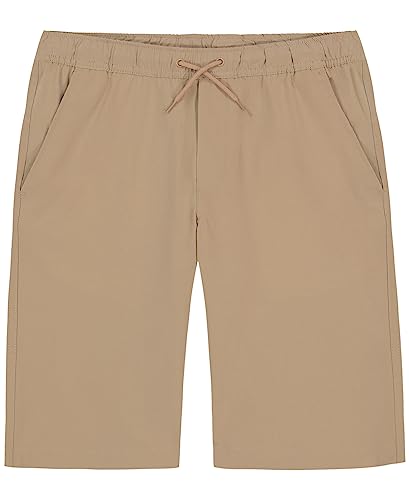 Nautica Boys' Big School Uniform Khaki Shorts, Moisture Wicking Performance Fabric, Wrinkle & Fade Resistant, 10 Husky