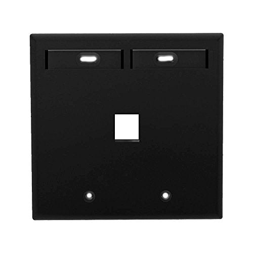 Leviton 42080-1EP 1-Port Dual Gang QuickPort Wallplate with ID Windows, Black