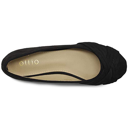 Ollio Women's Ballet Shoe Cute Casual Comfort Flat ZM1987(6.5 B(M) US, Green)