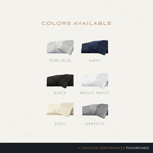 SHEEX Original Performance Cooling Pillowcases, Ultra-Soft Pillowcase Set, 2 Cooling Pillow Covers, Standard, Bright White