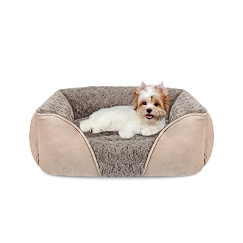 INVENHO Small Dog Bed for Large Medium Small Dogs Rectangle Washable Dog Bed, Orthopedic Dog Bed, Soft Calming Sleeping Puppy Bed Durable Pet Cuddler with Anti-Slip Bottom S(20"x19"x6")