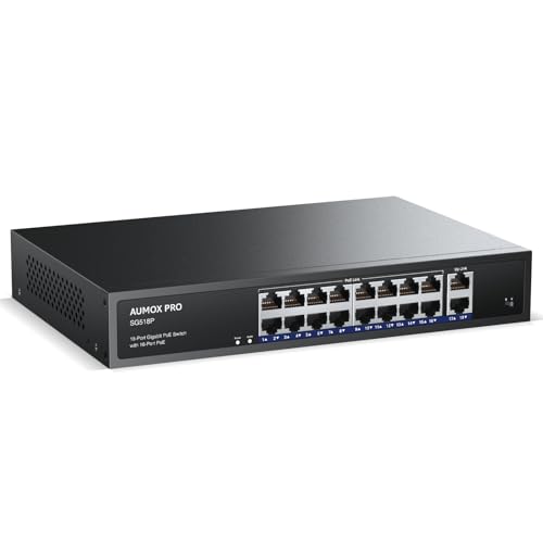 5 Port Gigabit PoE Switch,AUMOX PRO SG305P 4 Port PoE Gigabit Ethernet Unmanaged with 1 Uplink Gigabit Ports 78W,Plug and Play,Sturdy Metal Fanless Vlan Network Switch 802.3af/at,Desktop or Wall Mount