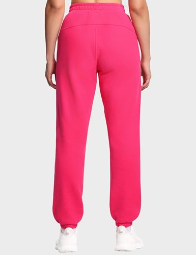 THE GYM PEOPLE Women's Fleece Sweatpants Warm Workout Joggers Pants with Pockets Black