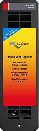 RV Designer H841 Plastic, Black, Damper RV Vent Register