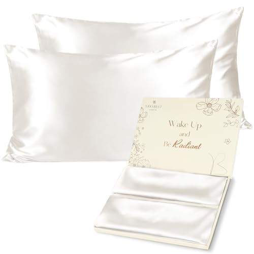 YANIBEST Satin Pillowcase, Silk Pillow Cases for Hair and Skin with Zipper, Queen Pillow Cases Set of 2 for 20"x30", Exquisite Packaging for Women Men