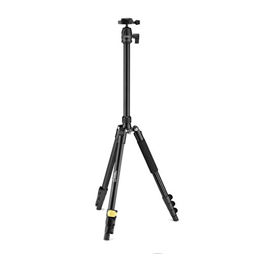 NATIONAL GEOGRAPHIC Phototripod Kit Small, with Carrying Bag, 3-Way Head, Quick Release, 4-Section Legs Lever Locks, Mid-Level Spreader, Load up 1kg, Aluminium, for Canon, Nikon, Sony, NGHPMIDI