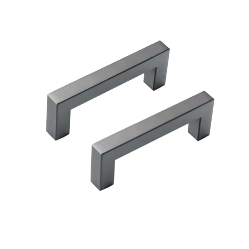 Aibeli 20 Pack Kitchen Cabinet Handles 5 Inch Hole Center Ancient Grey Square Cabinet Pulls Grey Drawer Handles Modern Cupboard Handles Stainless Steel Kitchen Cabinet Hardware