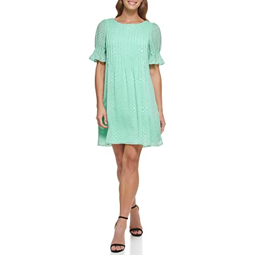 DKNY Women's Pleated Front Cinch Sleeve Flowy Dress, 2