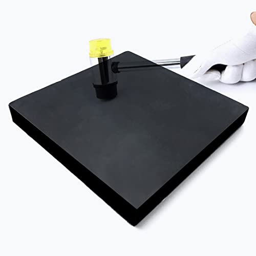 MIKMAYTOO Rubber Bench Block Jeweler's Rubber Bench Block Rubber Stamping Block for Hammering, Shaping, Chasing, Flattening Metals (100 * 100 * 10mm)