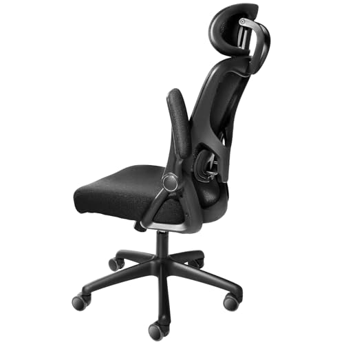 VEVOR Ergonomic Office Chair with Adjustable Lumbar Support, Desk Chair with Adjustable Headrest, PU Armrests Computer Chair for All Day Comfortable Sitting