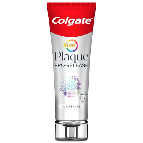 Colgate Total Plaque Pro Release Whitening Toothpaste, Whitening Anticavity Toothpaste, Helps Reduce Plaque and Whitens Teeth, 1 Pack, 3.0 Oz Tube