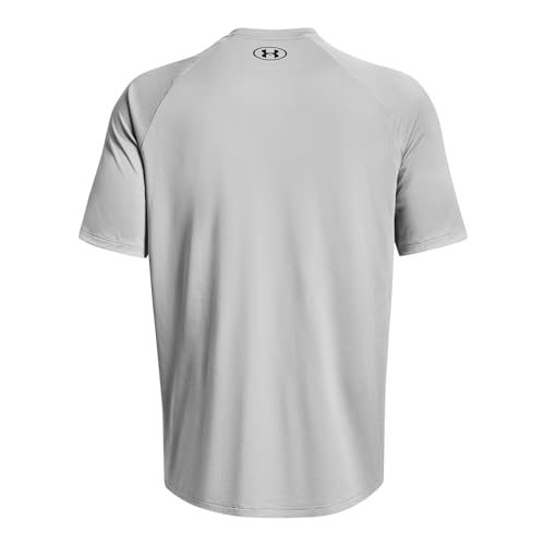 Under Armour Mens Tech Print Fill Short Sleeve, (011) Mod Gray / / Jet Gray, Medium