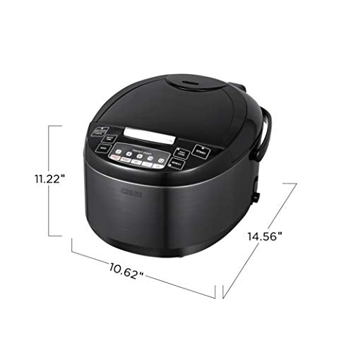 Crux 12 Cup Non-Induction Rice Cooker, Multi-Cooker, Food Steamer, Slow Cooker, Stewpot, Easy One-Pot Healthy Meals, Dishwater Safe, Non-Stick Bowl, Black, one size