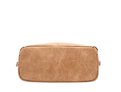 Women Tote Bag Handbags PU Leather Fashion Hobo Shoulder Bags with Adjustable Shoulder Strap (M, Apricot)