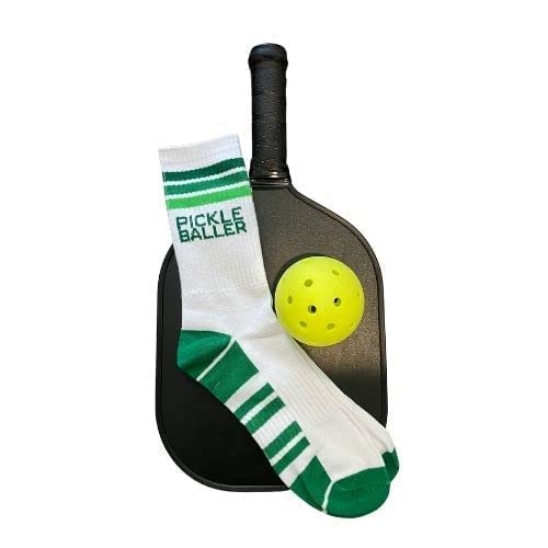 Super Fly Goods Pickle Baller Pickleball Socks Pickleball Gift Performance Crew Tennis Socks for Men & Women Fun Pickle ball Accessory Unisex OSFM