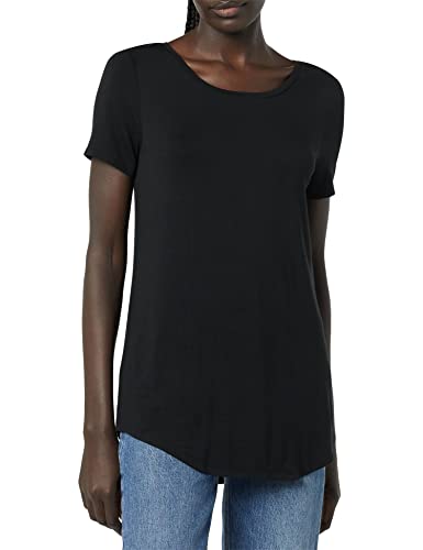 Amazon Essentials Women's Short-Sleeve Scoopneck Tunic, Pack of 2, Light Grey Heather/Golden Yellow, X-Small