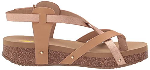 VOLATILE Women's Engie Multi Strap Thong Sandal, Rose Gold, 6M