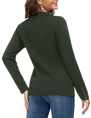 Womens Casual Work Office Blazer Open Front Long Sleeve Cardigan Jacket(M, Wine)