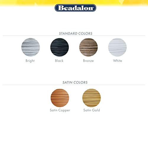 Beadalon 19 Strand Stainless Steel Bead Stringing Wire, .018 in / 0.46 mm, Bronze, 30 ft / 9.2 m