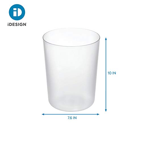 iDesign Finn BPA-Free Plastic Round Waste Basket - 7.64" x 7.64" x 10", Clear