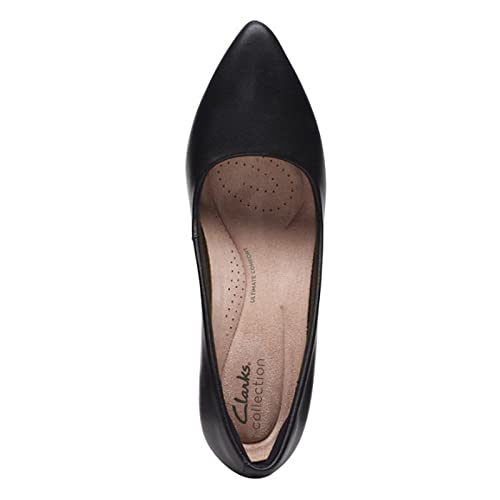 Clarks Women's Kataleyna Gem Pump, Black Leather, 8.5