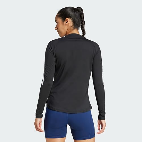 adidas Women's Hi Low Jersey Long Sleeve, Black/White, X-Small